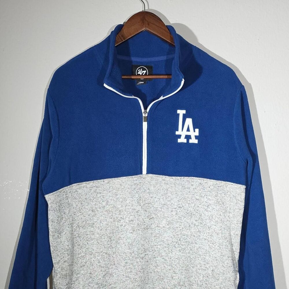 Los Angeles Dodgers '47 Royal/Gray Kodiak Colorblock Quarter-Zip Jacket Size L